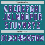 Custom Name Number Authentic Teal White Purple Pinstripe Baseball Jersey - Personalized Team Fashion Jersey Personalized