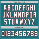 Custom Authentic Baseball Jersey with Personalized Name and Number - Teal White Red 3 Colors Arm Shapes Personalized Teal