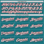 Personalized Authentic Baseball Jersey - Teal White Red Color Options Personalized Teal White-Red Authentic Baseball Jersey
