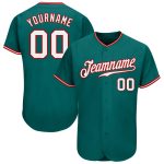 Personalized Authentic Baseball Jersey - Teal White Red Color Options Personalized Teal White-Red Authentic Baseball Jersey