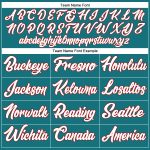 Custom Authentic Baseball Jersey with Personalized Name & Number in Teal, White, and Red Personalized Teal White-Red Authentic