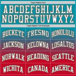Custom Name and Number Authentic Fade Basketball Jersey - Teal, White, Red Design Personalized Teal White-Red Authentic Fade