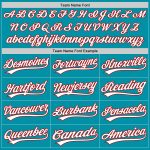 Custom Name Number Authentic Throwback Baseball Jersey - Personalized Teal White Red Team Jersey Personalized Teal White-Red