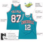 Personalized Teal Red White Basketball Jersey - Authentic Throwback Style Personalized Teal White-Red Authentic Throwback