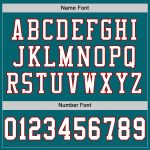 Custom Team Football Jersey with Personalized Name and Number in Teal, White, and Red Mesh Personalized Teal White-Red Mesh