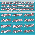 Personalized Custom Name and Number Teal White Red Mesh Throwback Baseball Jersey Personalized Teal White-Red Mesh Authentic
