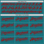 Custom Name Number Baseball Jersey - Personalized Teal White Red Pinstripe Authentic Split Fashion Jersey for Team Personalized