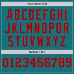 Custom Name Number Baseball Jersey - Personalized Teal White Red Pinstripe Authentic Split Fashion Jersey for Team Personalized