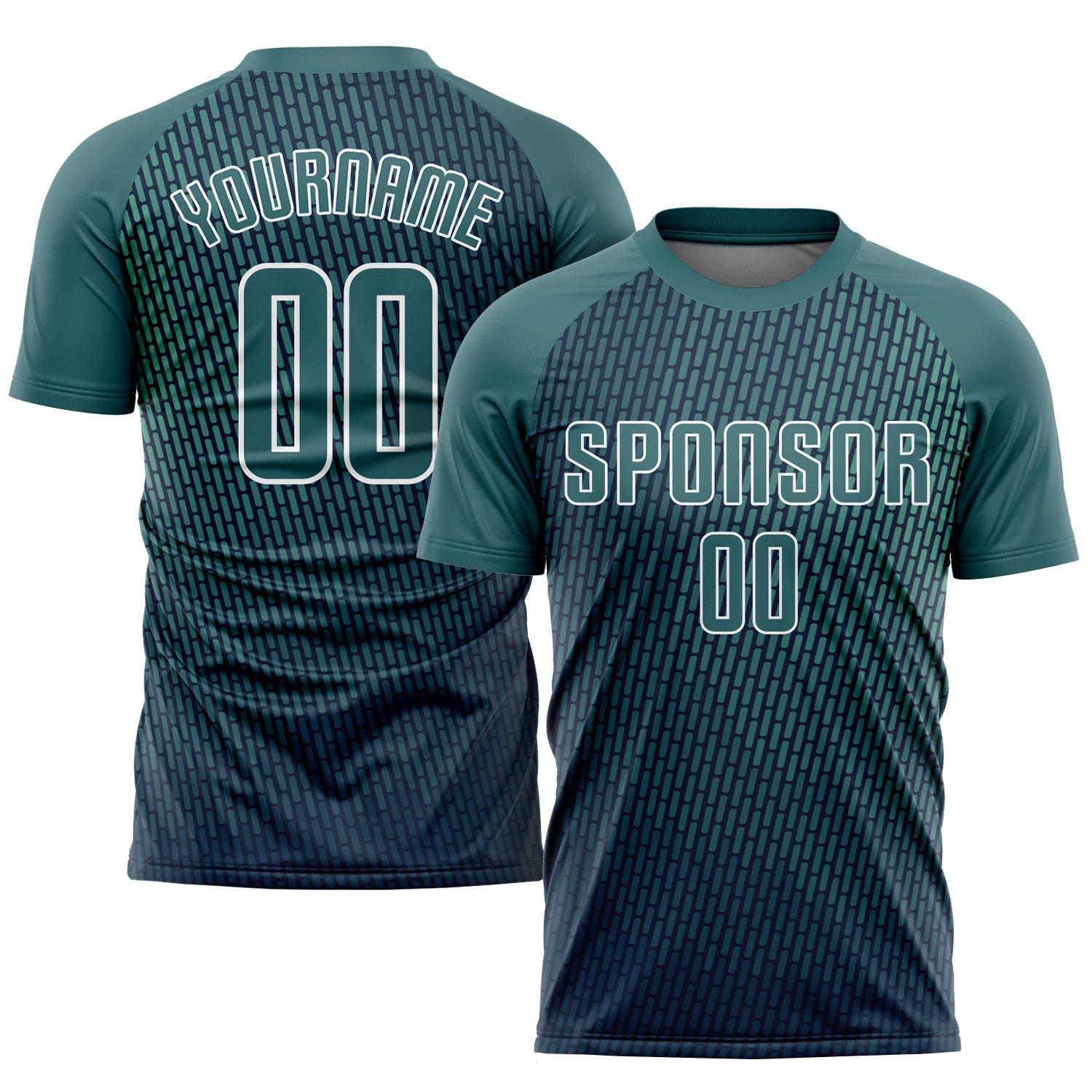 Custom Soccer Jersey with Personalized Name and Number, Teal and White Sublimation Uniform Personalized Teal White Sublimation