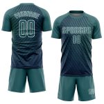 Custom Soccer Jersey with Personalized Name and Number, Teal and White Sublimation Uniform Personalized Teal White Sublimation