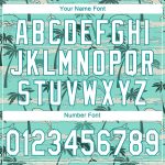 Custom Name and Number Hawaii Palm Trees Baseball Jersey - Personalized Teal White 3D Pattern Design Personalized Teal White-Teal