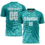Custom Soccer Jersey Personalized Teal and White Uniform with Name and Number - Team Sublimation Design Personalized Teal