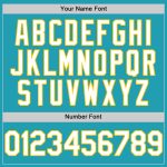 Custom Teal and Yellow Personalized Baseball Jersey with Name and Number - Authentic Throwback Mesh Design Personalized Teal