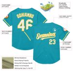 Custom Teal and Yellow Personalized Baseball Jersey with Name and Number - Authentic Throwback Mesh Design Personalized Teal