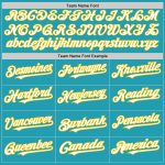 Custom Teal and Yellow Personalized Baseball Jersey with Name and Number - Authentic Throwback Mesh Design Personalized Teal