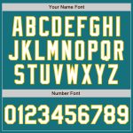 Customizable Teal White-Yellow Unisex Softball Jersey with Custom Name and Number - Two-Button Design Personalized Teal White-Yellow