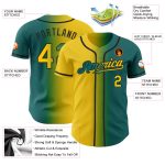 Custom Team Name Number Gradient Baseball Jersey Teal Yellow Black Fashion Authentic Personalized Teal Yellow-Black Authentic