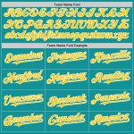 Custom Name & Number Teal Yellow White 3D Gradient Twinkle Star Baseball Jersey - Personalized Team Jersey Personalized Teal