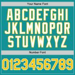 Custom Name & Number Teal Yellow White 3D Gradient Twinkle Star Baseball Jersey - Personalized Team Jersey Personalized Teal