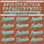 Custom Team Name Number Texas Orange White Bomber Jacket Varsity Letterman Aqua Two Tone Full-Snap Personalized Texas Orange
