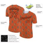 Custom Texas Tigers 3D Pattern Performance T-Shirt - Orange & Black with Personalized Name & Number Personalized Texas Orange