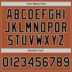 Custom Name & Number Texas Orange Black-Cream Two Tone Varsity Letterman Bomber Full-Snap Jacket Personalized Texas Orange