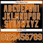 Custom Texas Orange Black-White 3D Abstract Brush Stroke Baseball Jersey with Personalized Name and Number Personalized Texas
