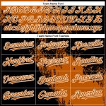 Custom Texas Orange Black-White 3D Abstract Brush Stroke Baseball Jersey with Personalized Name and Number Personalized Texas
