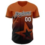 Custom Texas Orange and Black 3D Twinkle Star Baseball Jersey with Personalized Name and Number Personalized Texas Orange