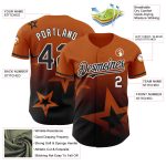 Custom Texas Orange and Black 3D Twinkle Star Baseball Jersey with Personalized Name and Number Personalized Texas Orange