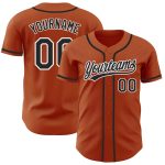 Custom Texas Orange and Black-White Baseball Jersey with Personalized Name and Number - Authentic Team Apparel Personalized