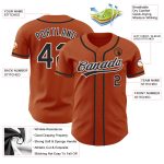 Custom Texas Orange and Black-White Baseball Jersey with Personalized Name and Number - Authentic Team Apparel Personalized