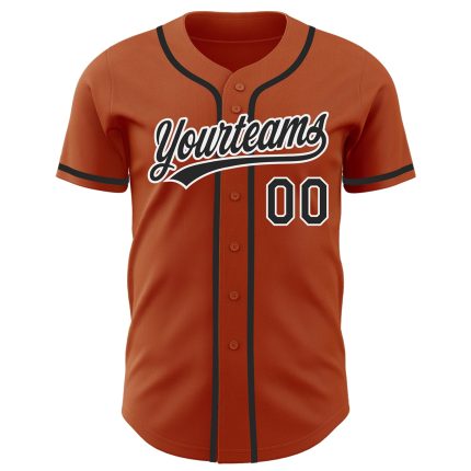 Custom Texas Orange and Black-White Baseball Jersey with Personalized Name and Number - Authentic Team Apparel Personalized