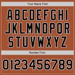 Custom Two Tone Bomber Jacket with Texas Orange and Black-White Design, Personalized Name and Number, Varsity Letterman Style