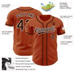 Custom Name Number Texas Orange Brown White Baseball Jersey - Personalized Authentic Team Jersey Personalized Texas Orange
