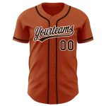 Custom Name Number Texas Orange Brown White Baseball Jersey - Personalized Authentic Team Jersey Personalized Texas Orange