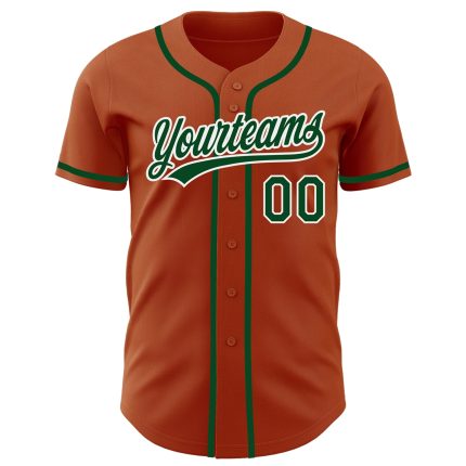 Custom Texas Orange Green-White Baseball Jersey with Personalized Name & Number - Authentic Team Gear Personalized Texas