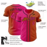 Custom Name and Number Texas Orange Hot Pink Black Gradient Baseball Jersey - Authentic Fashion Team Gear Personalized Texas