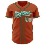 Custom Texas Orange Kelly Green Baseball Jersey with Personalized Name and Number - Authentic Team Gear Personalized Texas