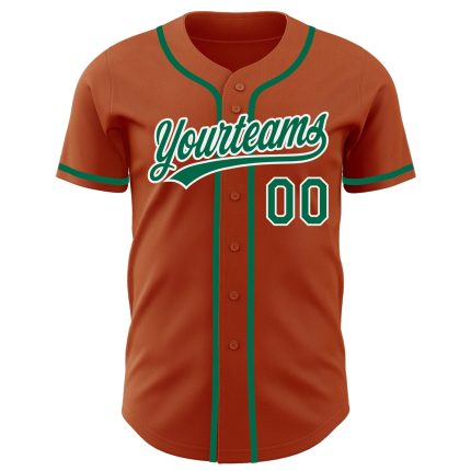 Custom Texas Orange Kelly Green Baseball Jersey with Personalized Name and Number - Authentic Team Gear Personalized Texas
