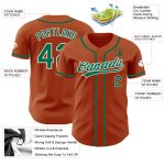Custom Texas Orange Kelly Green Baseball Jersey with Personalized Name and Number - Authentic Team Gear Personalized Texas