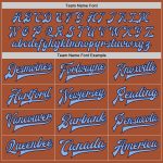 Custom Team Name Number Bomber Jacket Personalized Texas Orange Light Blue Navy Full-Snap Varsity Letterman Jacket Personalized