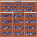 Custom Two Tone Texas Orange Light Blue-Navy Bomber Varsity Jacket with Name and Number - Full-Snap Letterman Style Personalized