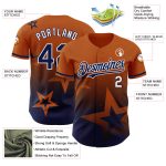 Personalized Texas Baseball Jersey with Custom Name and Number - Orange Navy White 3D Pattern Twinkle Star Design Personalized