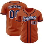 Custom Name and Number Authentic Baseball Jersey - Personalized Texas Orange and Navy-White Team Gear Personalized Texas