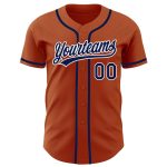 Custom Name and Number Authentic Baseball Jersey - Personalized Texas Orange and Navy-White Team Gear Personalized Texas