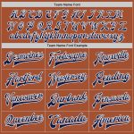 Custom Name and Number Texas Orange Navy-White Bomber Varsity Letterman Jacket Personalized Texas Orange Navy-White Bomber