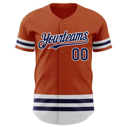 Custom Texas Orange Navy-White Authentic Baseball Jersey with Personalized Name & Number - Team Gear Personalized Texas Orange