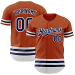Custom Texas Orange Navy-White Authentic Baseball Jersey with Personalized Name & Number - Team Gear Personalized Texas Orange