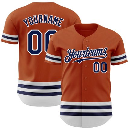 Custom Texas Orange Navy-White Authentic Baseball Jersey with Personalized Name & Number - Team Gear Personalized Texas Orange